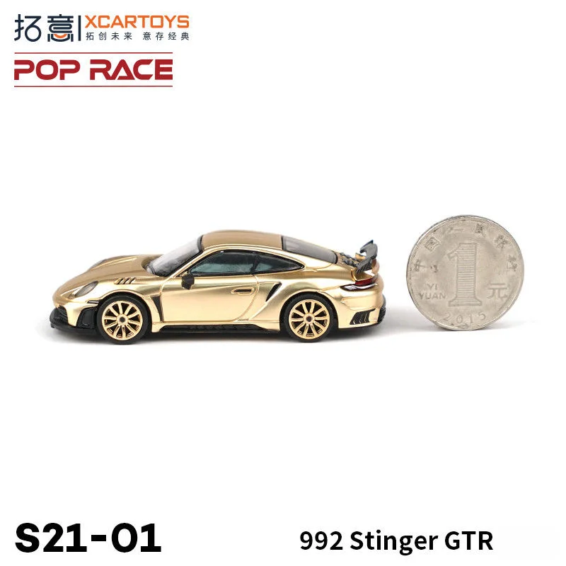 Topi 1/64 Alloy Toy Simulation Porsche Supercar Decoration Miniature 992 Stinger GTR Car Model