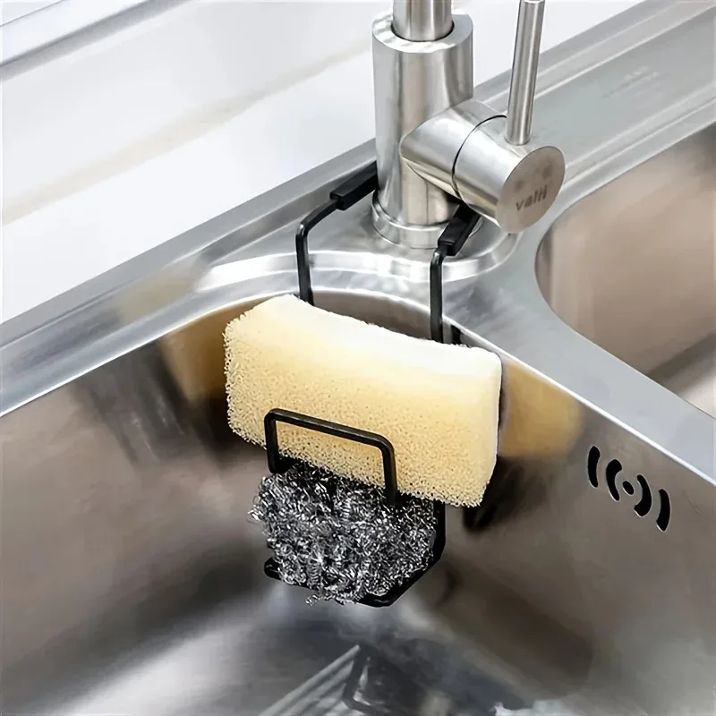 

Sink Drain Storage Rack for Kitchen, Faucet Sponge & Cloth Holder, Counter Organizer Shelf for Dishwashing Accessories