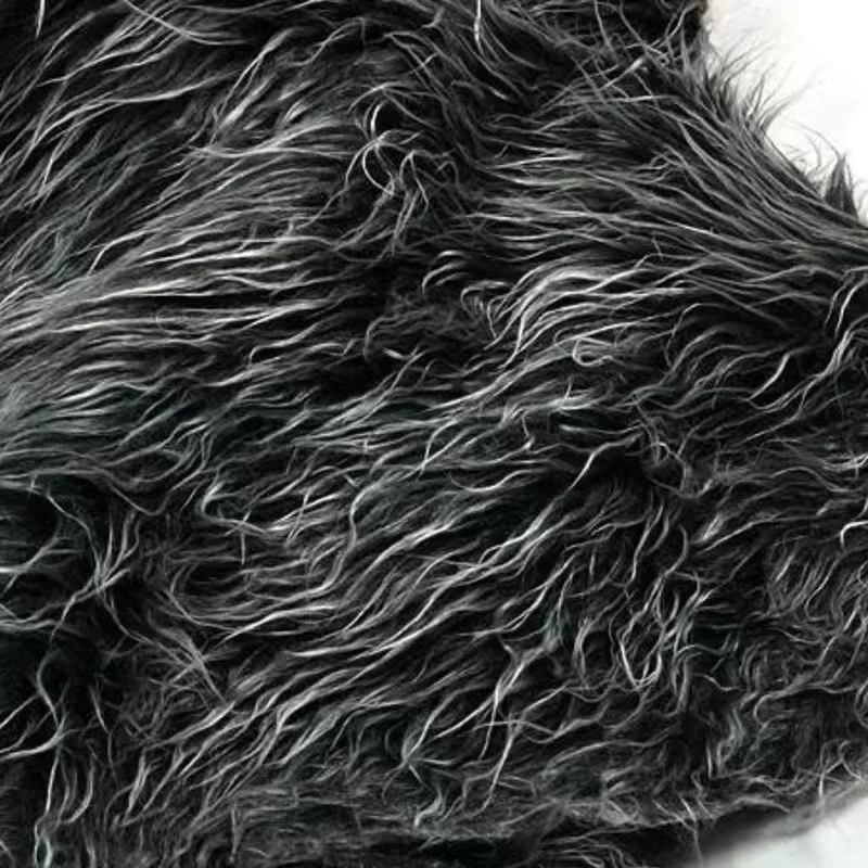 Washed Plush Fabric Long Hair Soft By The Meter for Clothes Shoes Cushion Doll Handmade DIY Sewing Cloth Plain Thick Black White