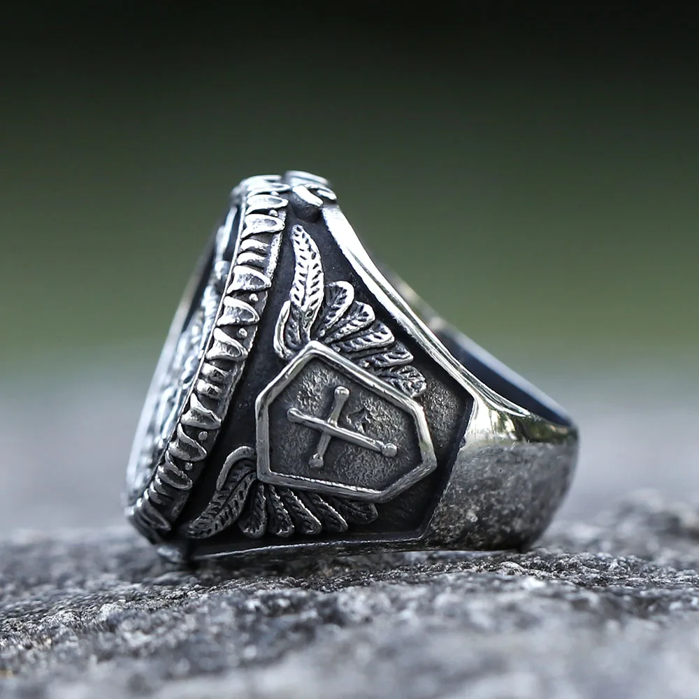 2022 NEW Men's 316L stainless steel rings god knight dragon slayer saint george ring Religion Jewelry Gifts free shipping