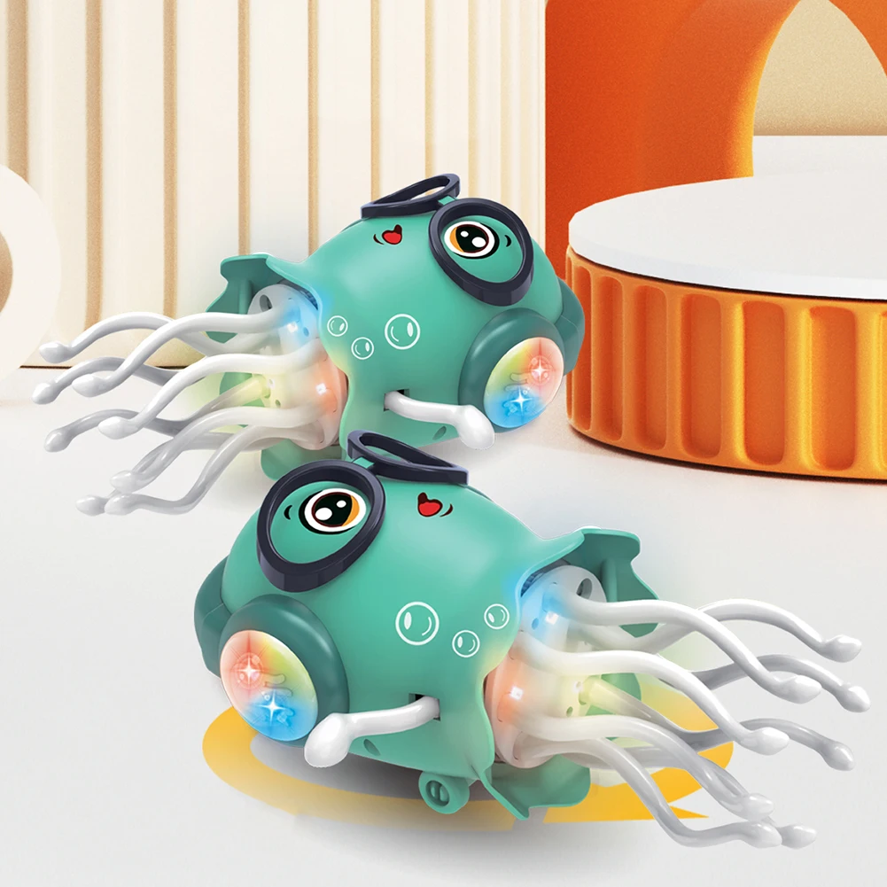 Electric Squid Sensor Toy Automatic Obstacle Avoidance Sound and Light Squid Toy Squid Interactive Robotics Gift for Boys Girls