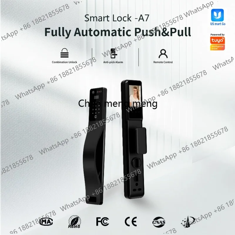 Smart Wifi Digital Door Lock  Real-Time Intercom Intelligent Door Lock 3D Face Recognition with New Function Palm Print
