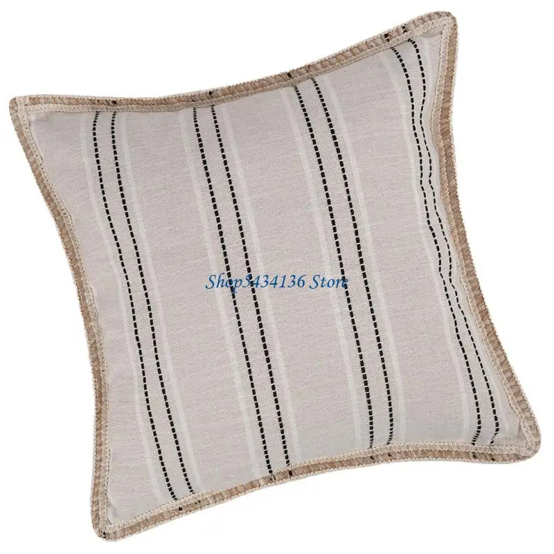 H7ED Pillow Cover Moisture Wicking Bedding Smooth Textured Surfaces Minimalists Home Decoration Neutral Tone