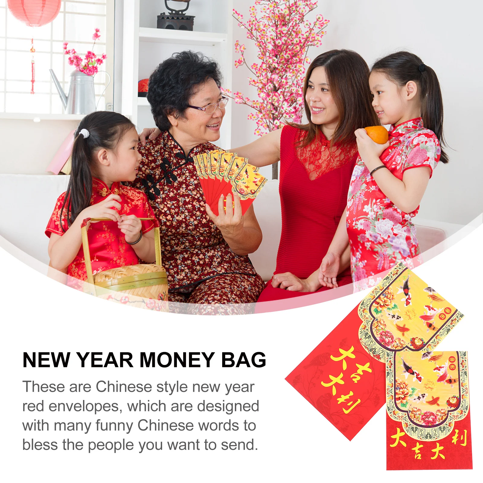 

40Pcs New Year Red Envelopes High-Grade Paper Chinese Style Money Bags Festive Blessing Ox Year Money Pouch