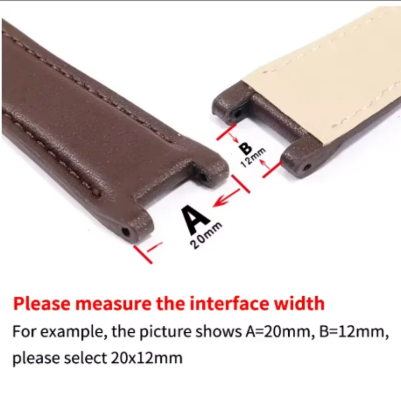 حزام من الجلد الطبيعي لـ GUCCI YA1332 YA1333 YA1335 سلسلة حزام (استيك) ساعة 20x12 مللي متر سوار ساعة محزز للرجال والنساء