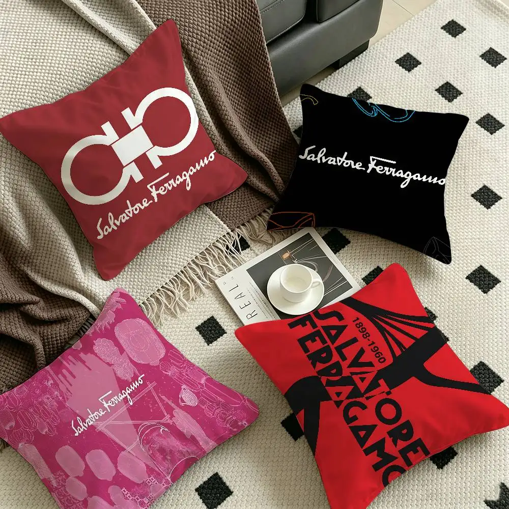 S-Salvatore F-Ferragamo Pillow Gift Home Office Decoration Pillow Bedroom Sofa Car Cushion CoverPillow Case