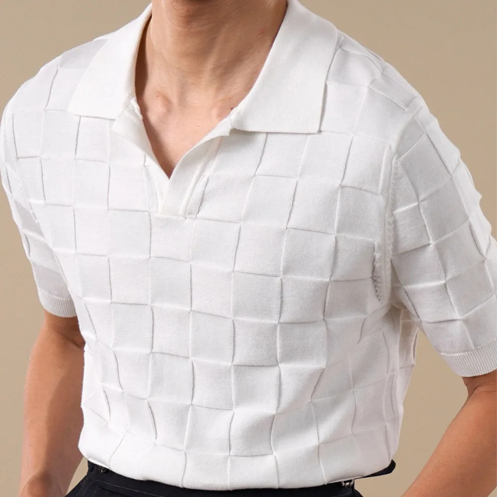 Summer Breathable POLO Shirt For Men Turn-down Collar Pure Cotton Business Casual Short-sleeve T-shirt For Playera Polo Hombre