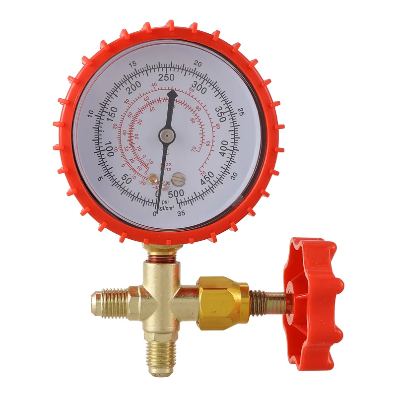 Pengukur Tekanan Refrigeran AC Pengukur Tekanan Isi Ulang Katup Manometer Pengukur Manifold untuk R12 R502 R22 R410 R134A-