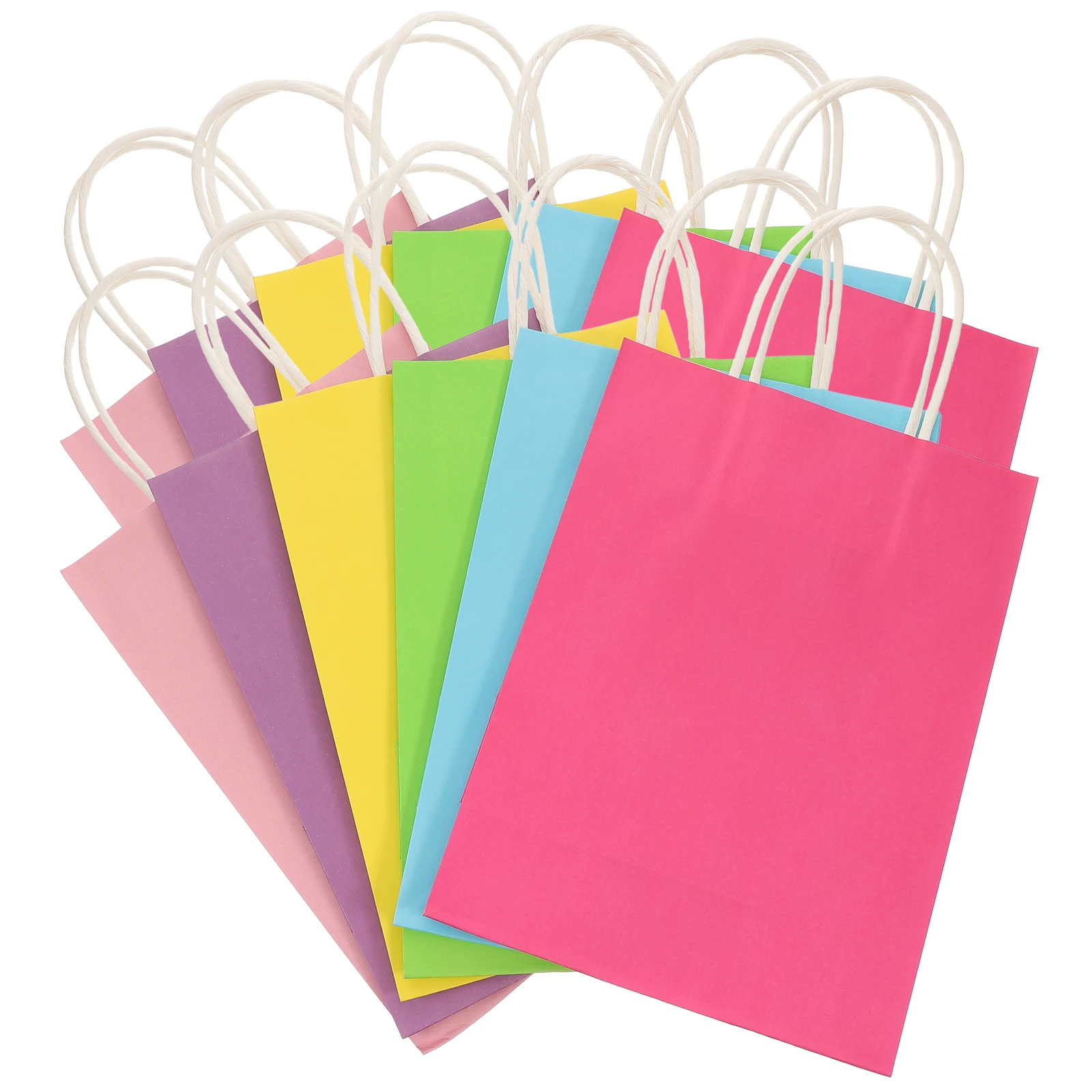 Bolsa de regalo de 12 Uds., bolsas de papel coloridas, asas para tienda, embalaje de tamaño Mini, regalos de floristería, almacenamiento de dulces, juguetes, golosinas, regalos pequeños