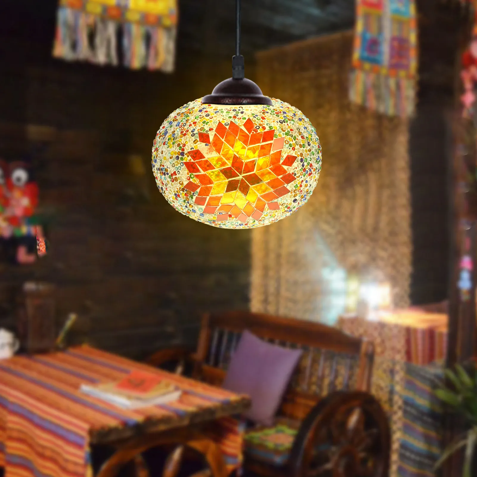 

Stained Glass Lamp Shade Cover for Turkish Lamps Elegant Replacement Globe for Hanging Wall Table Lamps Home Office Restaurant