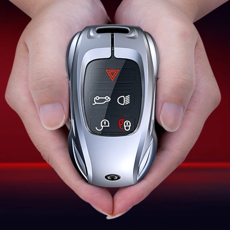 For Jaguar XE XF F-PACE F-TYPE Zinc Alloy Silver/Black Car Key Protection Shell Cartoon Smart Remote Key Cover Car Accessories
