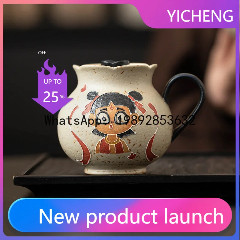 Hys nezha nao hai bud pot blue and white flint black tea pot tea brewing ceramic kung fu tea set