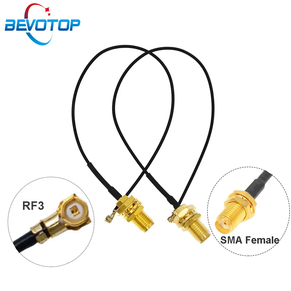 10pcs 3rd Generation RF3 MHF Female to SMA Female Jack WIFI/GSM/3G/GPS Antenna Extension Cable RF0.81 Jumper Pigtail