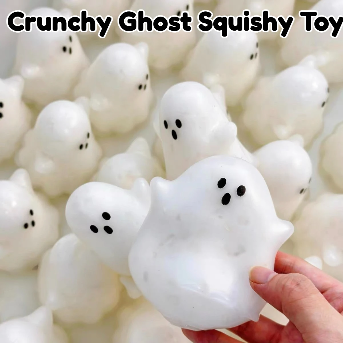 Halloween Squishies Ball Crunchy Handmade Ghost Squishy Toy Slow Rising Squeeze