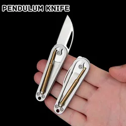 Originality Pendulum Folding Knife Mini Sharp Stainless Steel Fruit Knife Carry Key Chain Pendant Portable Open Express Knife