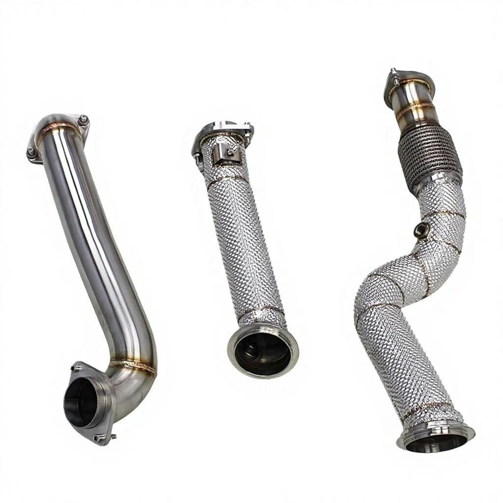 Yooking Free Flow Downpipe In Stock For BMW M2 G87 S58 3.0T 2023 Heat Shield Stainless Steel Straight Down Pipe