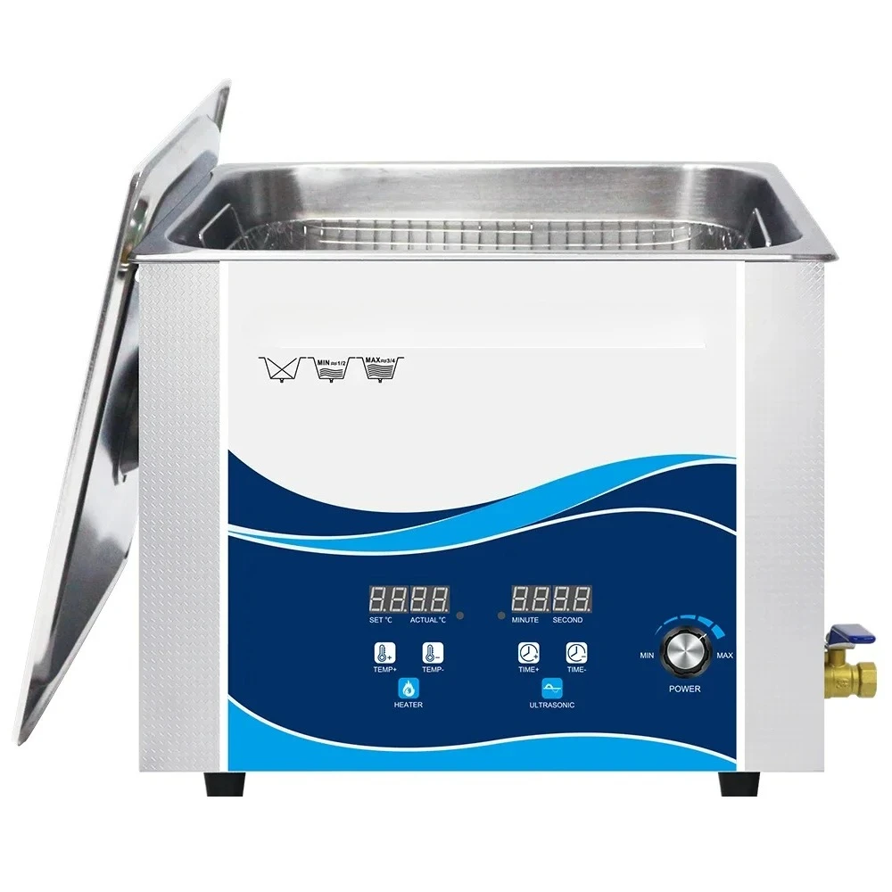 Digital Timer Ultrasonic Cleaner 6.5L 180W | Heating & Power Adjustable for Jewelry & Watch Care