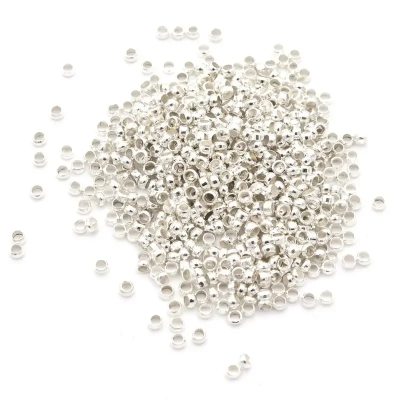 1000pc 2 2.5 Mm Gold Silver Color Loose Metal Spacer Seed End Crimp Beads for Jewelry Making Diy Accessories Wholesale Supply