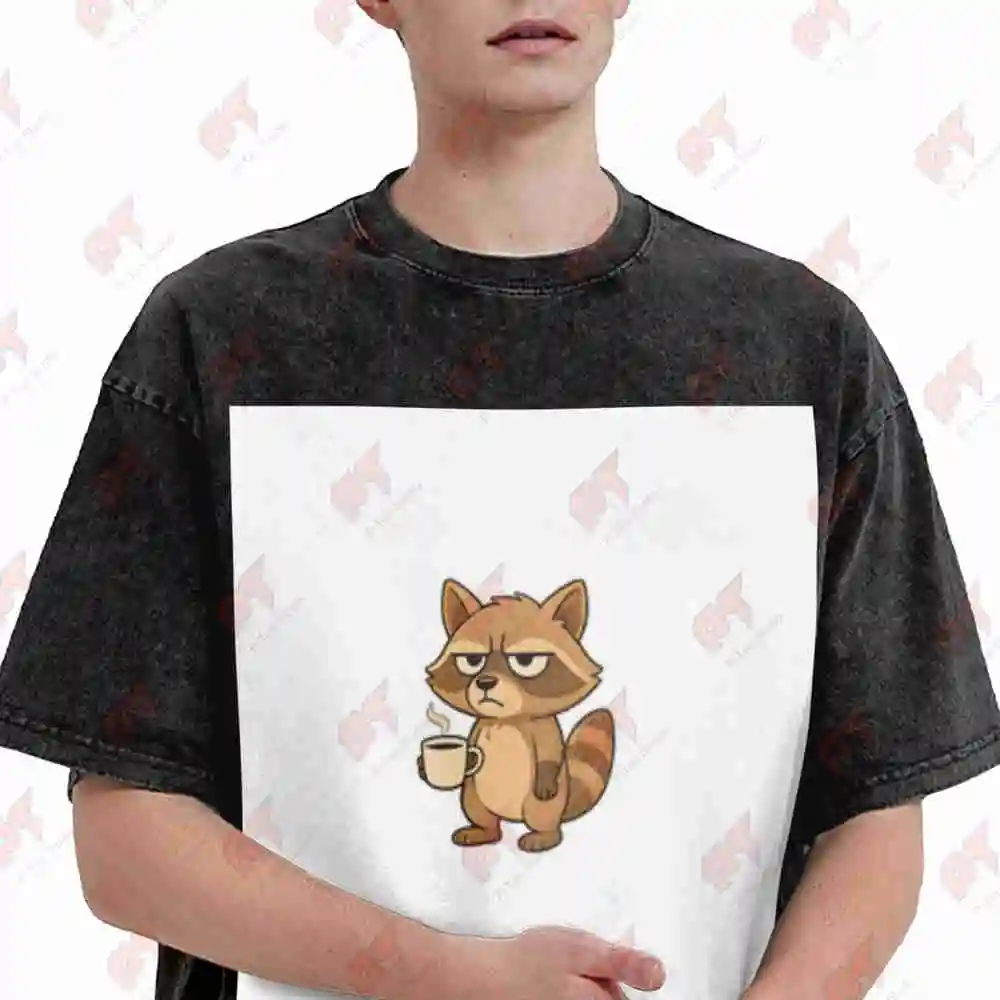 I'Ve Done Horrible Things For Raccoon Like Waking Up Work Quote Vintage Washed Tee Pure Cotton T-Shirt