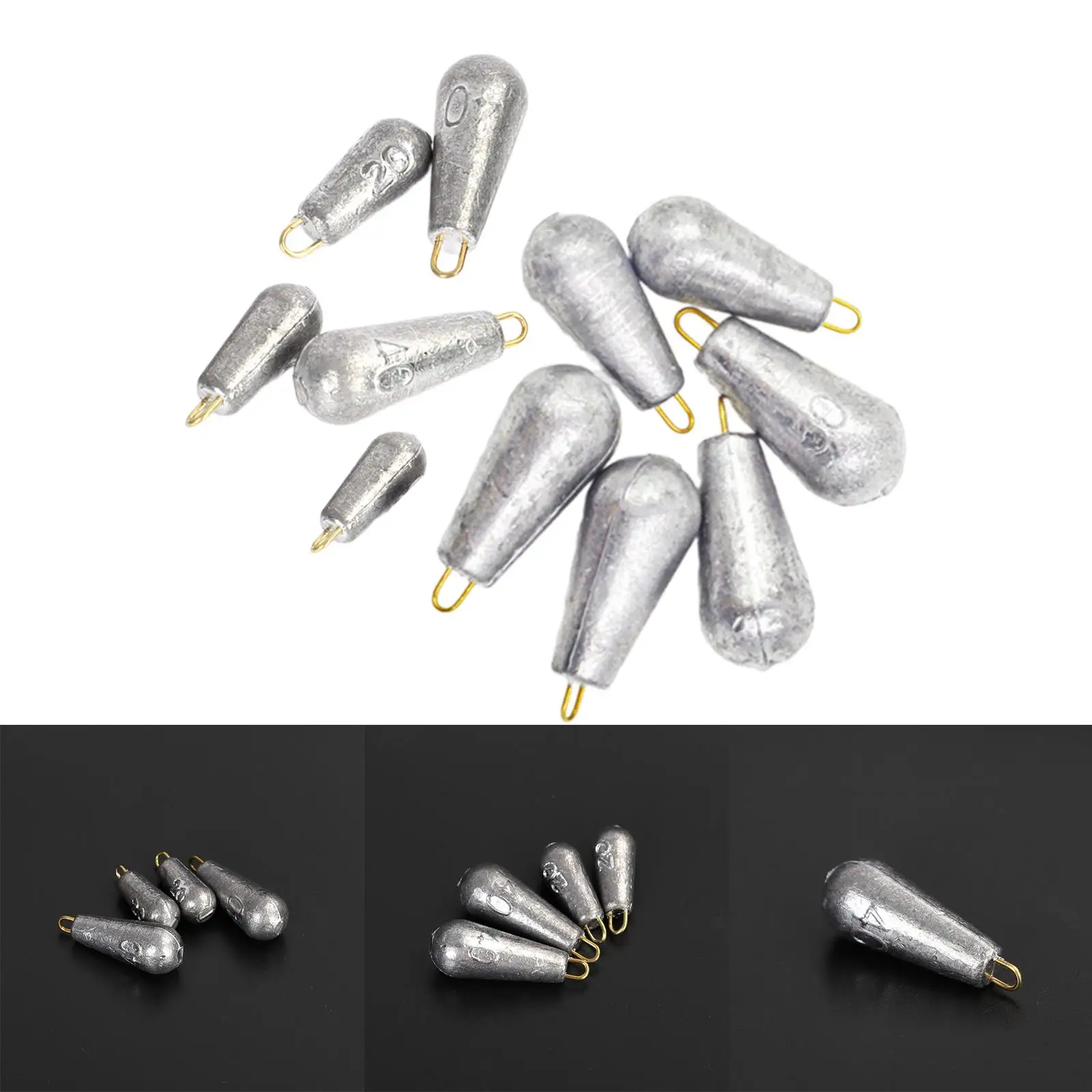 Pesca Peso Sinkers para água salgada, exclusivo Pesca versátil Sortimento, Equipamento de pesca Acessórios, Fundição Adulto Sinkers, 11Pcs