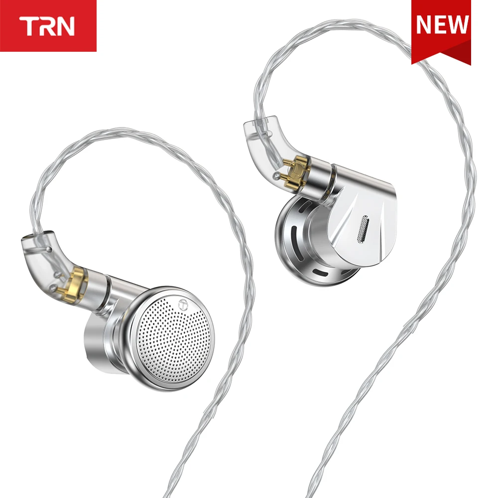 TRN EMX 14.2mm Dynamic Driver Earphone In Ear Hifi Flat Headset Wired Headphones Detachable Cable 3.5/2.5/4.4mm Replaceable Plug