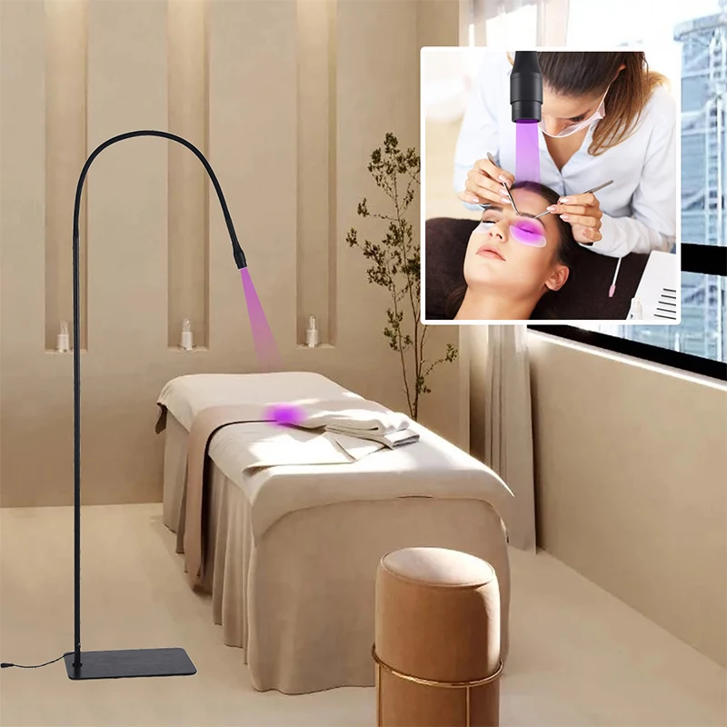 395-400nm floor stand LED UV lash lamp eyelashes extension uv led curing light 5w uv lash hand lamp