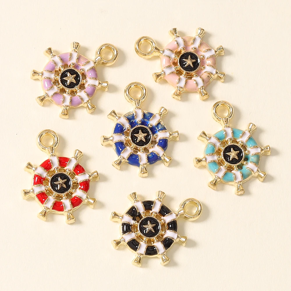 20pcs 12*15mm Pretty Ocean Ship Sailing Boat Anchor Rudder Charms Pendants for Necklaces Earrings Jewelry Making Accessories