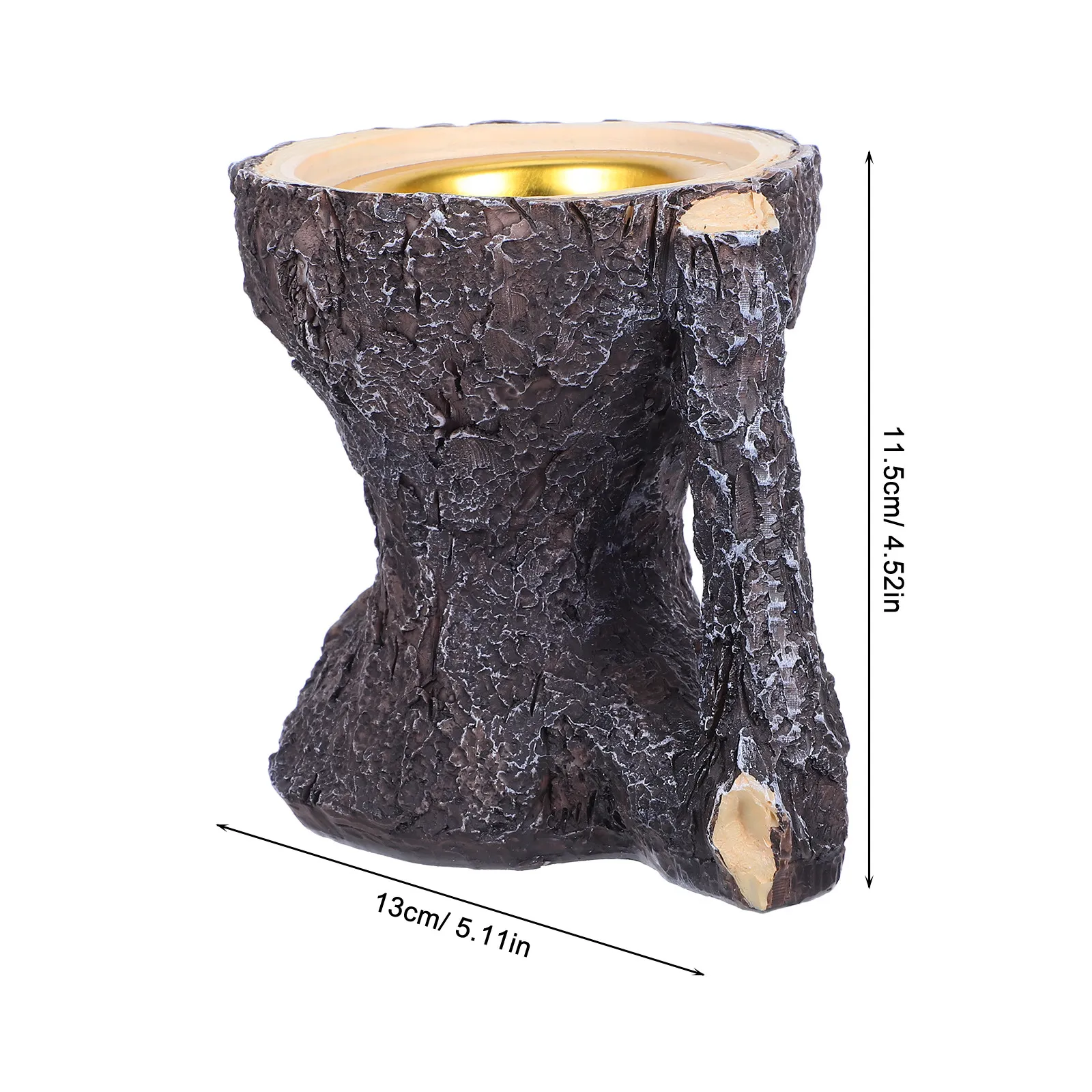 Realistic Tree Bark Resin Incense Burner Desktop Aromatherapy Holder for Meditation Relaxation Tea Room Bedroom Desk Decor