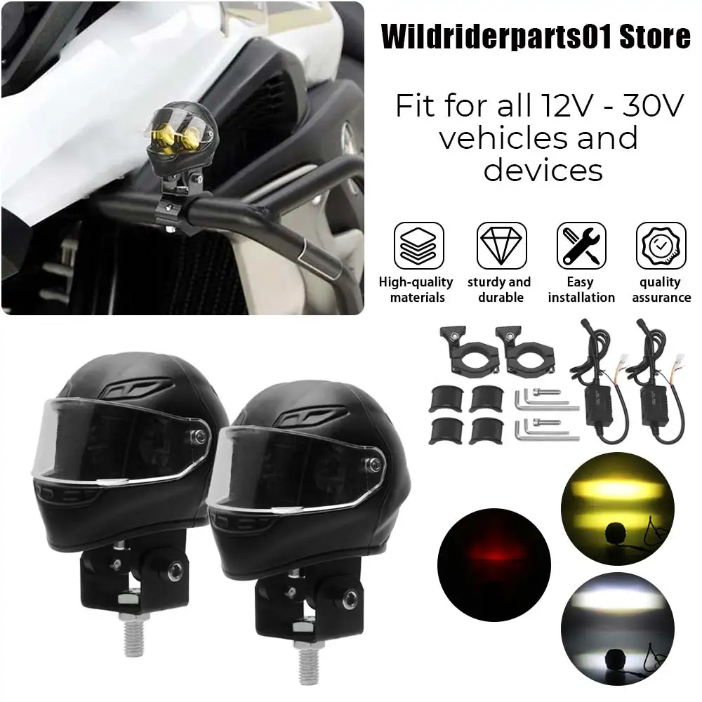 

Motorcycle Auxiliary Headlights LED Fog Light Spotlights Kit Accessories For Truck Heavy Duty ATV UTV 4X4 Car Tractor 4WD Boat