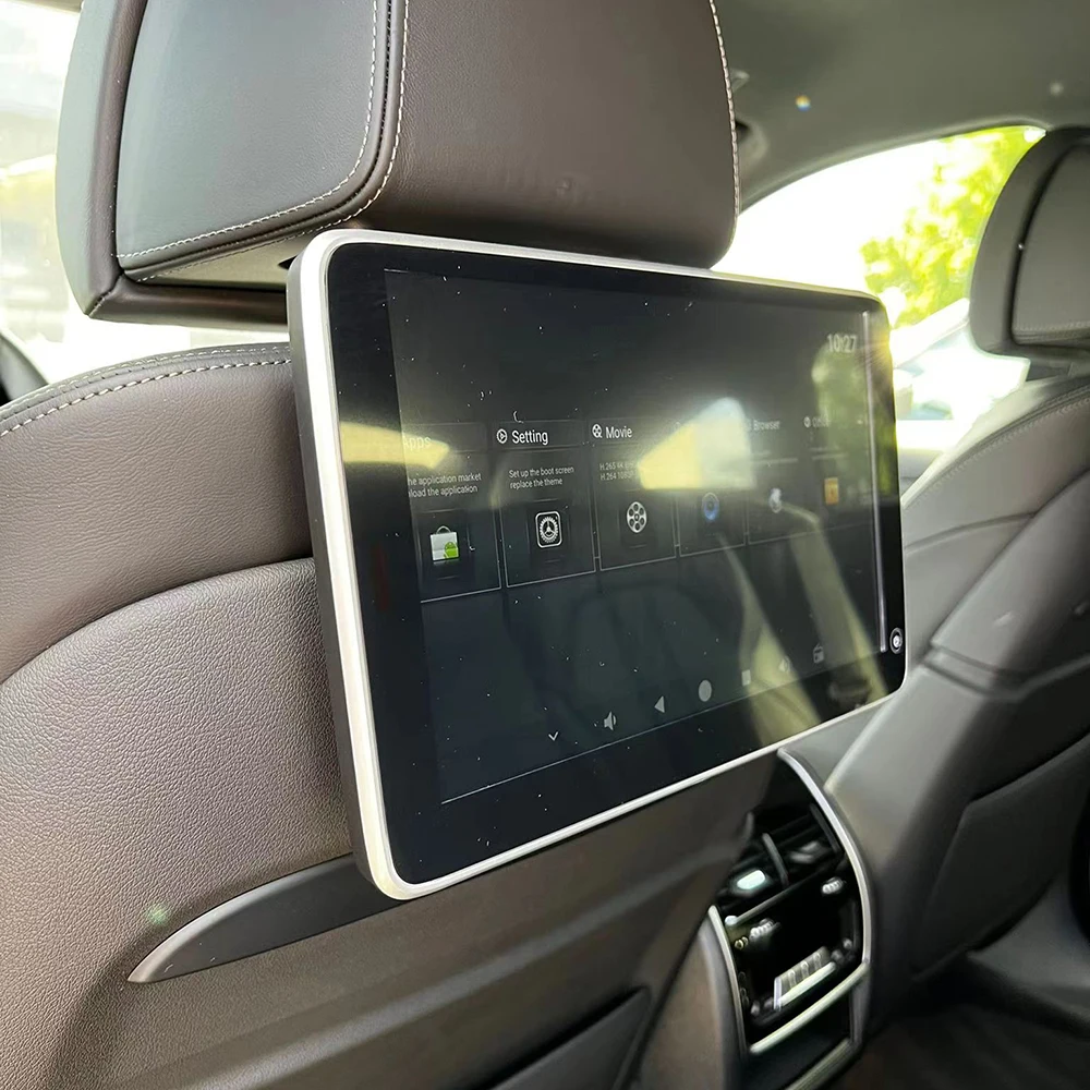 2026 Latest UI Style TV Rear Seat Screen For BMW X5 X6 X7 XM IX XB7 WiFi Car Headrest Monitor Android 12.0 Bluetooth Mirror Link