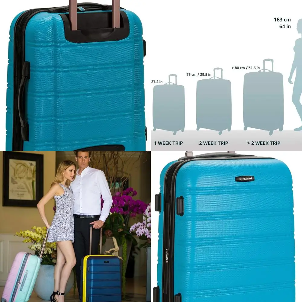 Bagagem giratória rígida expansível, turquesa, bolsa de mão de 20 polegadas da Rockland Melbourne