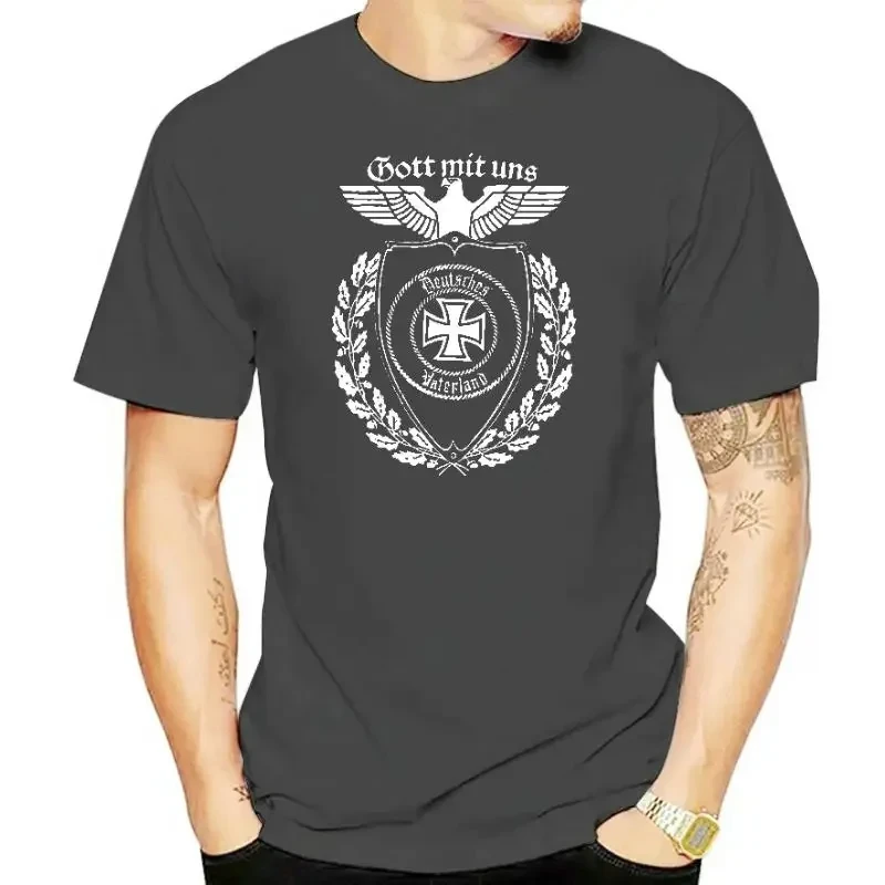 Cotton T-Shirt Germany Iron Cross God with Us German Reich T Shirts Fashion Oversized T Shirt My Hero Academia My Body My Choice