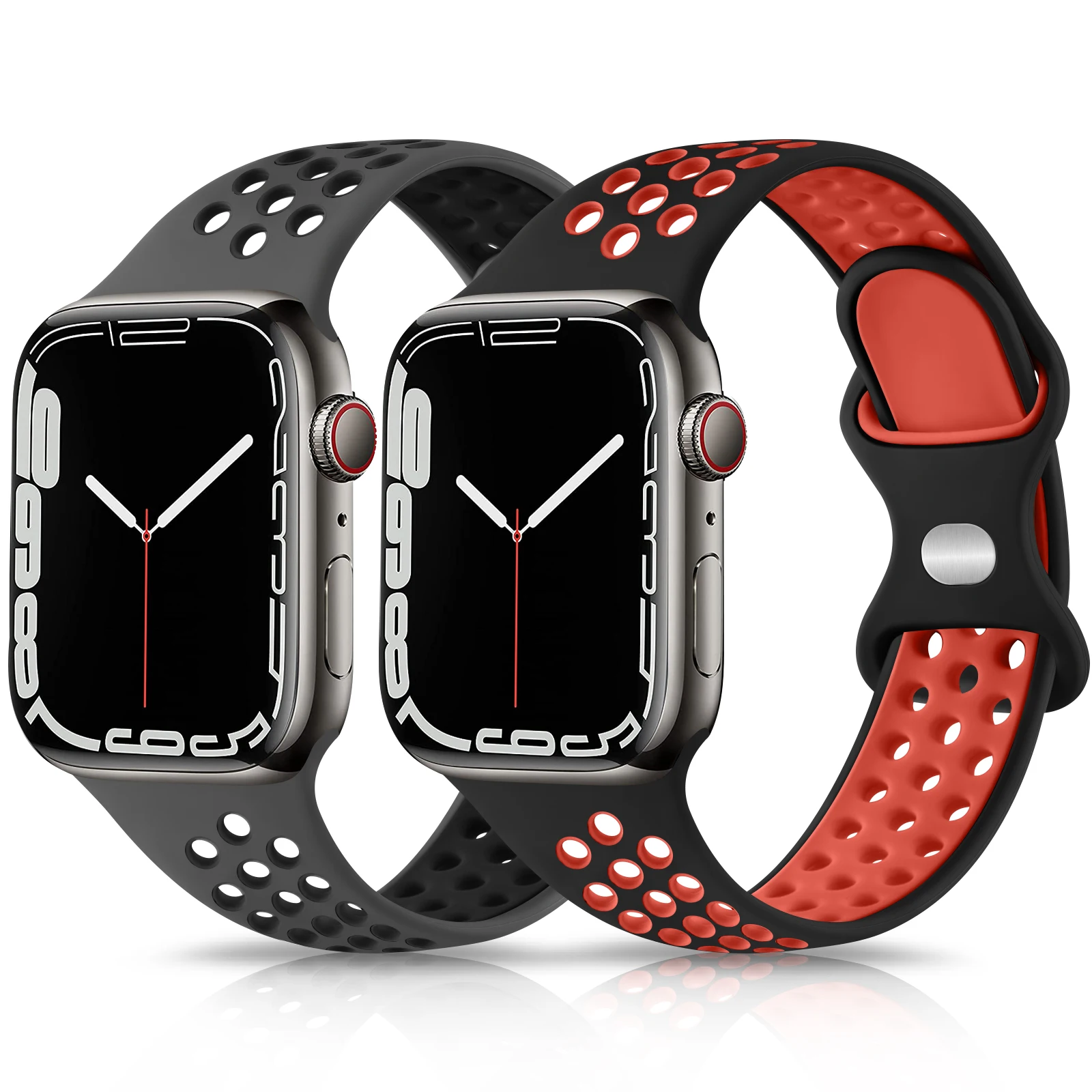 Silicone Double Color Strap For iwatch series11 10 9 8 7 6 5 4 Ultra3 Bracelet For Apple Watch 44mm 45mm 49mm 46mm 38/40/41/42mm