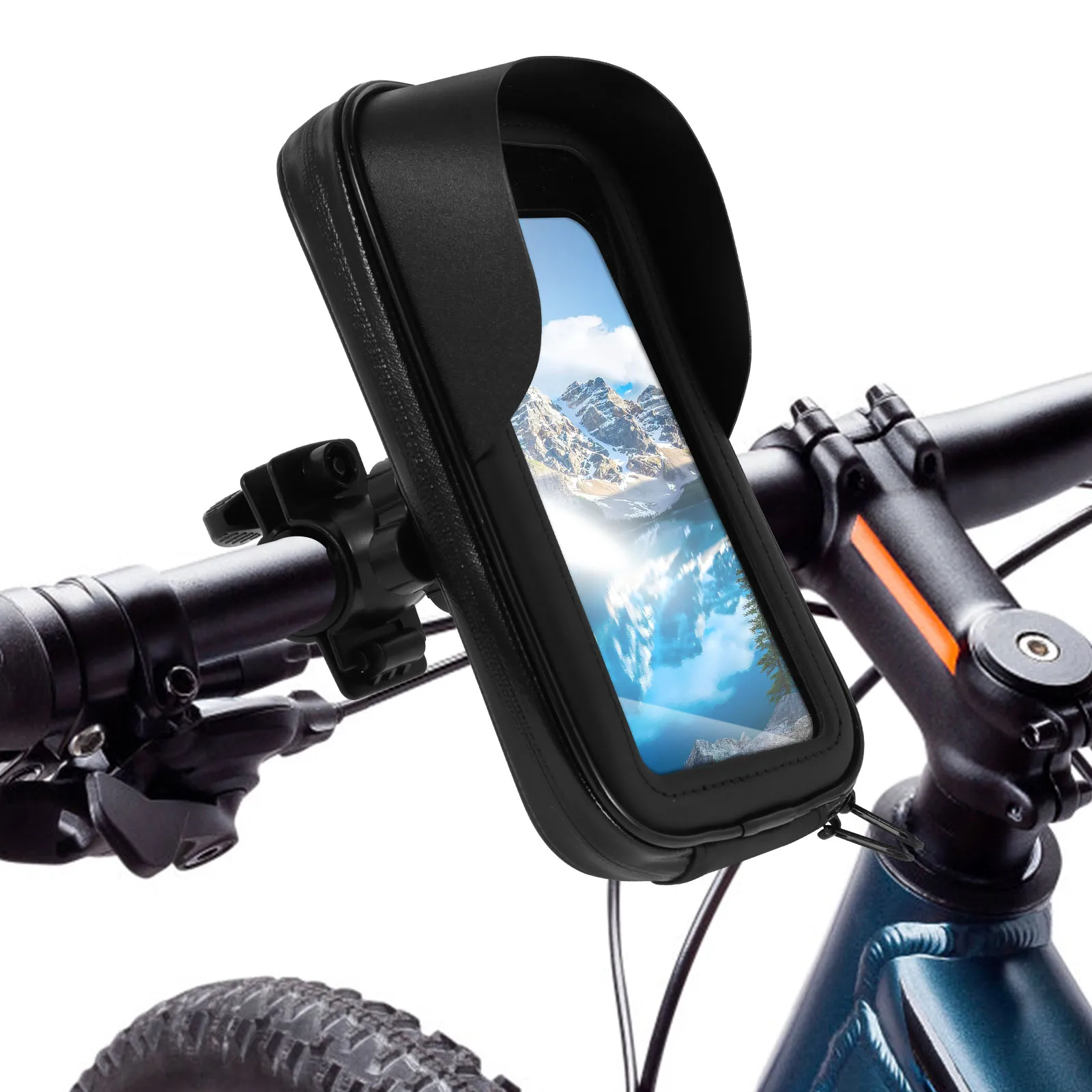 360 °   Drehbare Fahrrad-Handyhalterung Wasserdichte Motorrad-Lenkertasche Fahrradtasche Touchscreen-Handyhalterung Zubehör