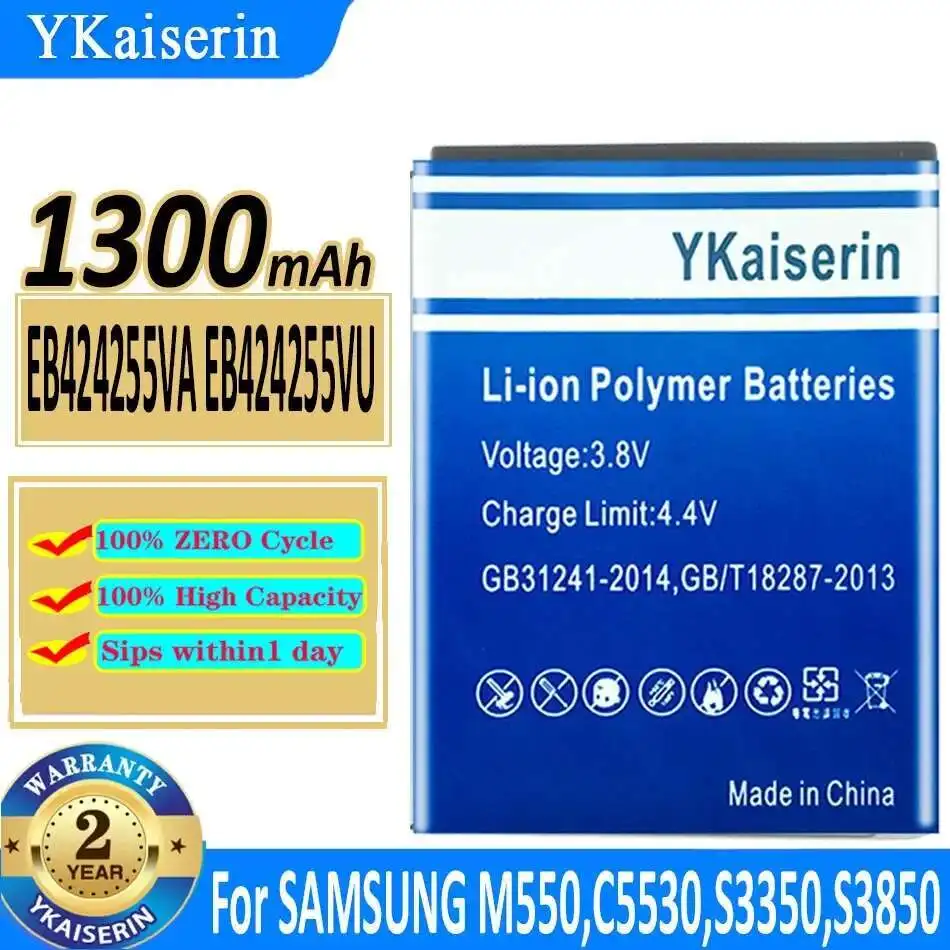 

Аккумулятор EB424255VA EB424255VU 1300 мАч для Samsung M550 C5530 S3350 S3850 S5220 S5222 M630 R450 R380 R390 Sch-R560 R561