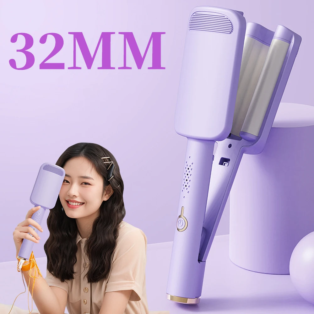 Rizador de pelo eléctrico de 32MM, herramienta para rizar el cabello, rizador de pelo de onda profunda, varita de calentamiento rápido ajustable con temperatura para todos los estilos de cabello