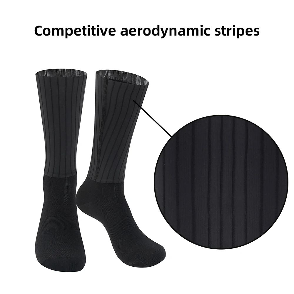 YKYWBIKE Cycling Socks Aero Stripe Aerodynamic Fabric Road Bike MTB Bicycle Socks Reflective Professional Outdoor Sports Socks
