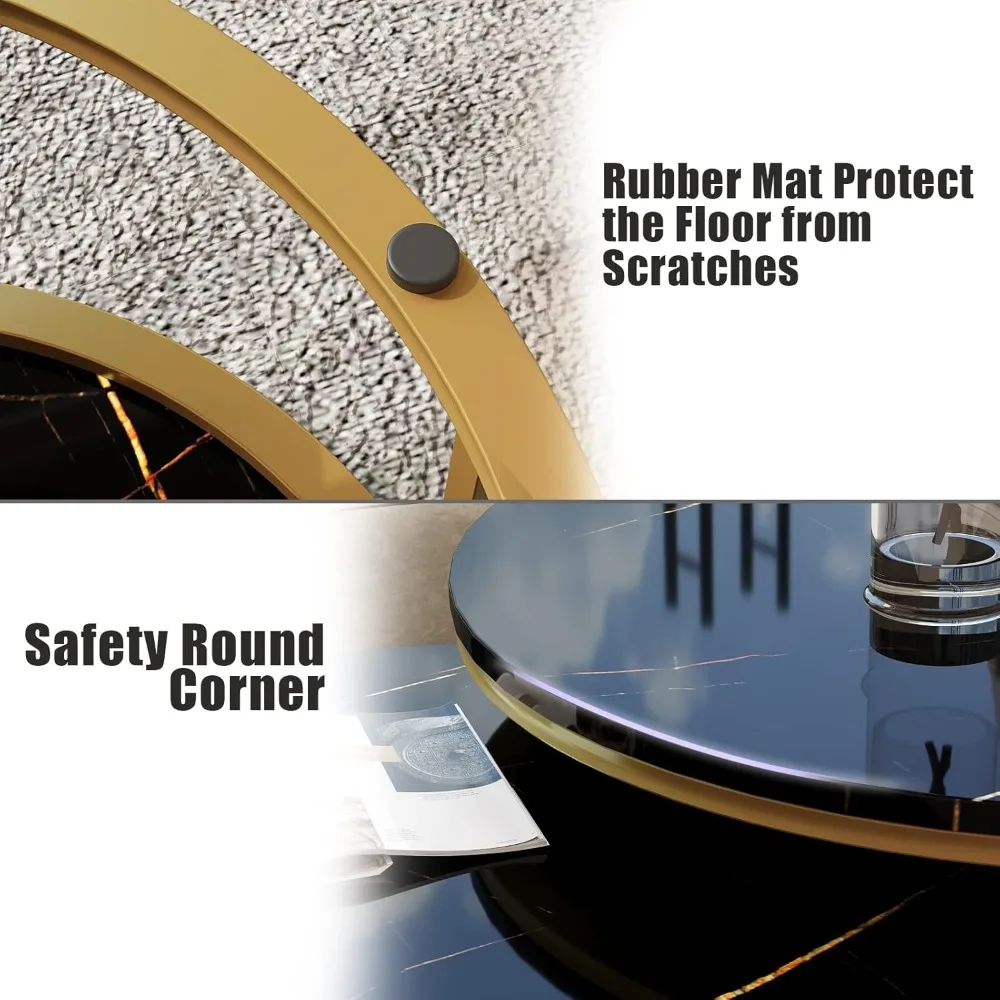 Modern Coffee Table Set - Wi Round Nesting Tables, Large 34 and Small 26 for Living Room