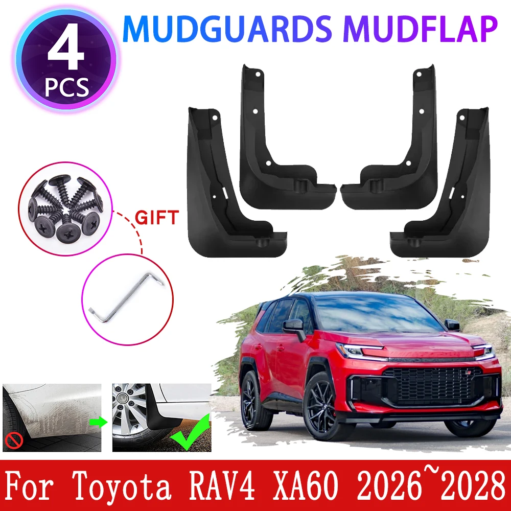 

For Toyota RAV4 XA60 Accessories MK6 2026 2027 2028 Car Front Rear Wheel Mudguard Mudflap Anti-slip Fender Mud Flaps Guard Cover