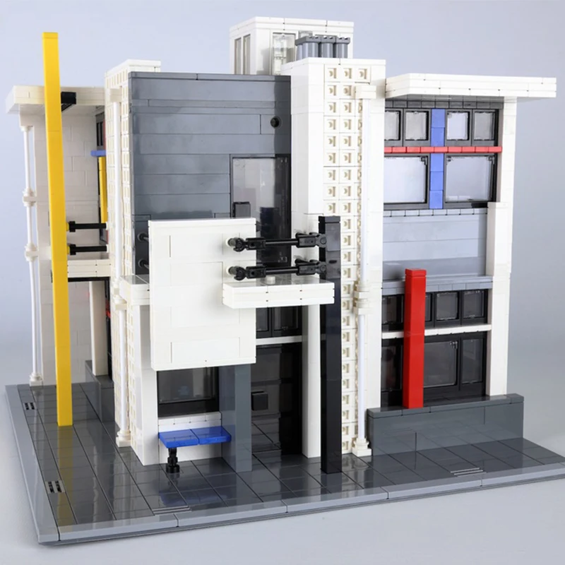 Modular Rietveld Schroder House 모델, DIY 아이디어, 어린이 장난감, 생일 선물 블록, 시티 핫 셀러, 스트리트 뷰, 2811 개