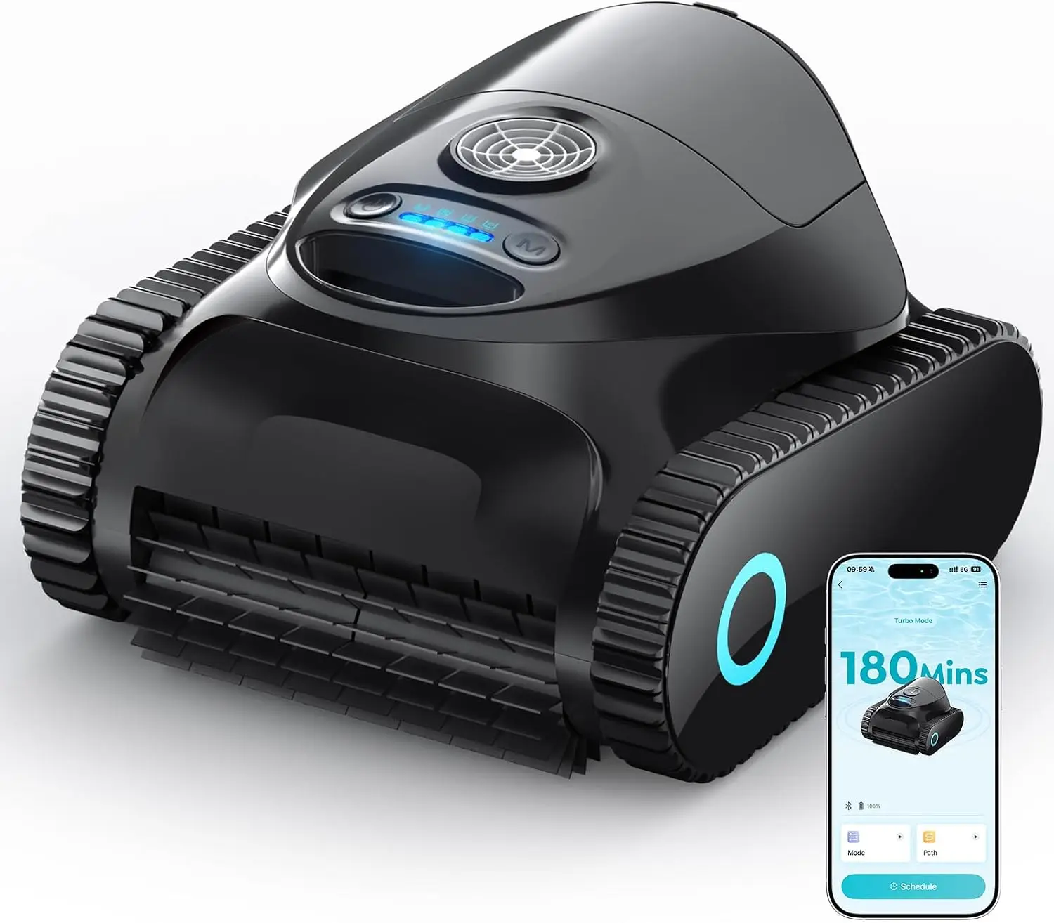 (2026 Upgrade) C1 Robotic Pool Cleaner with 180 Mins, Pool Vacuum for Inground Ground Pools up to 1615 sq.ft, Smart Routing
