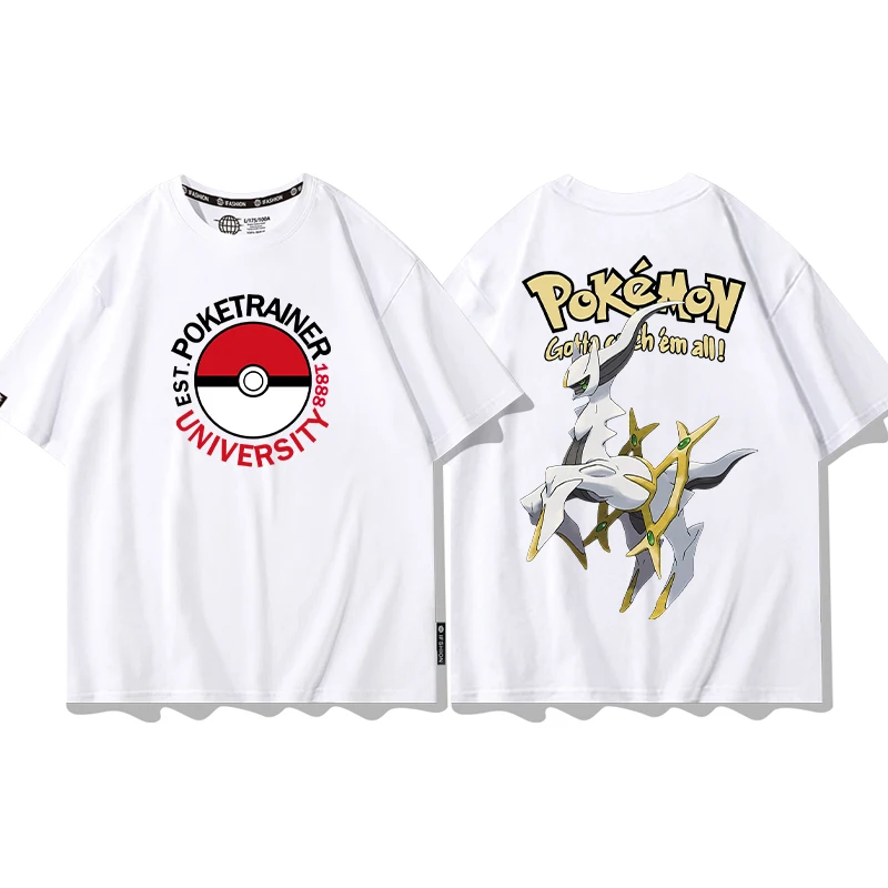 Pokmon Pet Short Sleeve Men's and Women's Summer Cute T-Shirt Clothes Trendy Sports Casual Popular Short Sleeve Half Sleeve Top