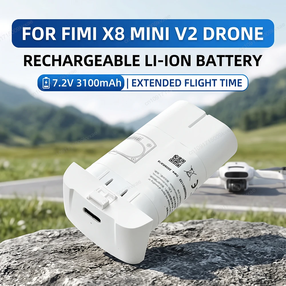 7.2V 3100mAh Li-ion Battery for X8 MINI V2 Drone Replacement RC Quadcopter Flight Spare Parts High Capacity Pack 22.32Wh