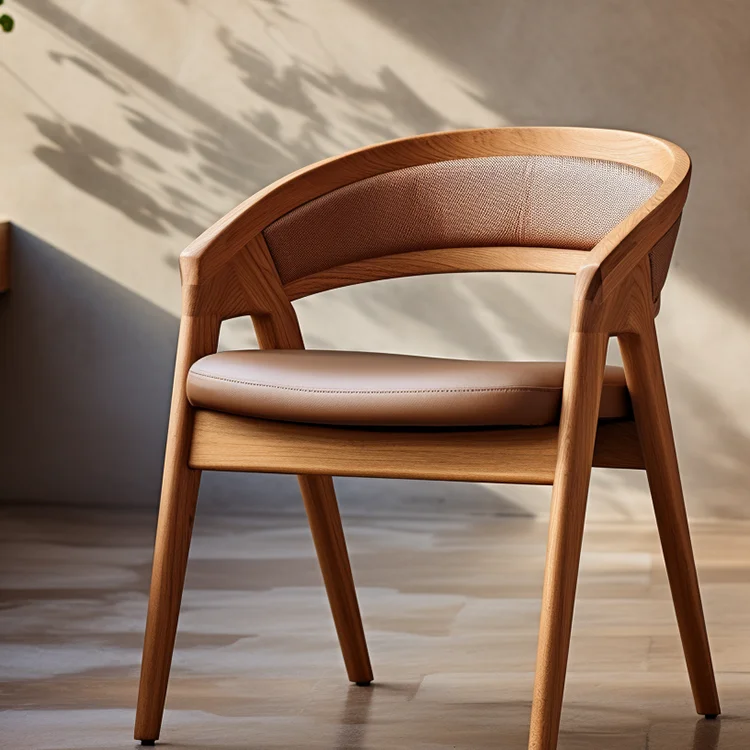 

Home Furniture Chair Solid Wooden Frame Luxury Faux Leather Dining Chair