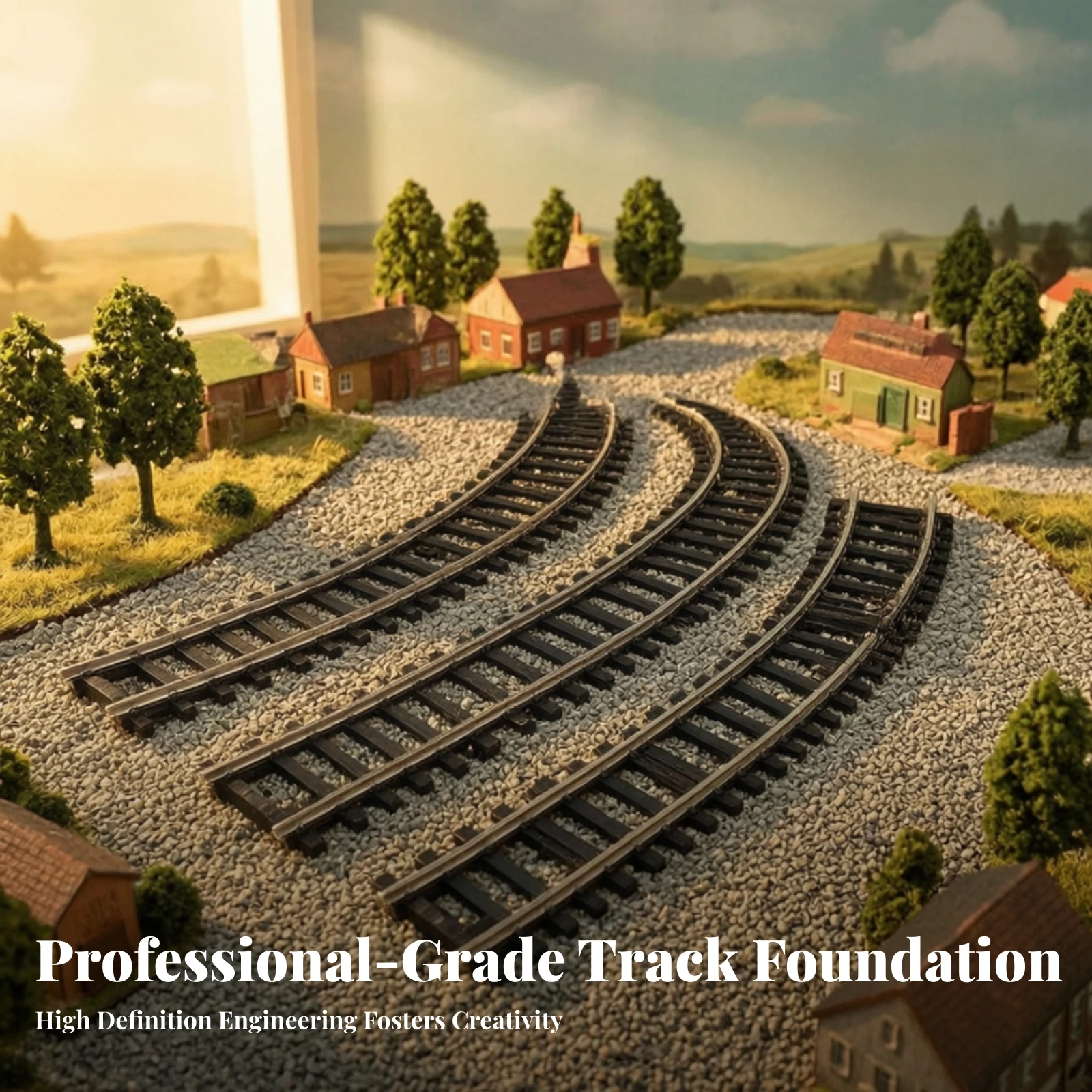 2 Pieces HO Scale Track Miniature Railway Track Section Reliable Sturdy for Hobbyists, Model Train Layouts, Scenery Projects