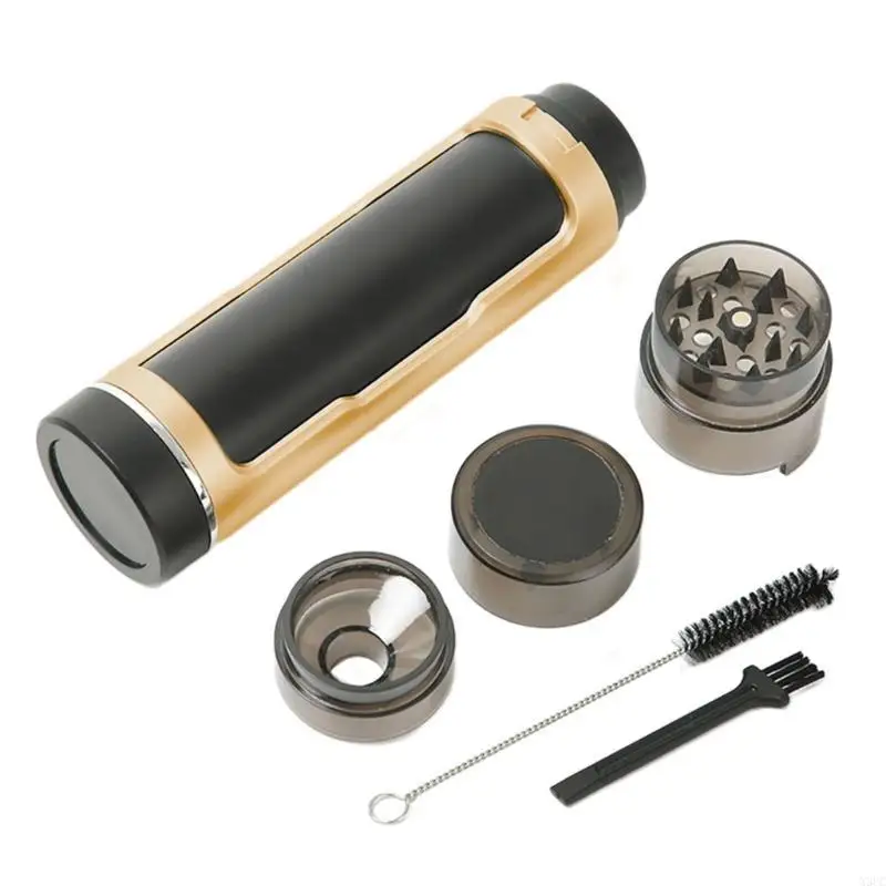 Manual  Plastic grinders Cigarettes Case with Filling Horn PreRolled Tube Function Smoking Access X3UC