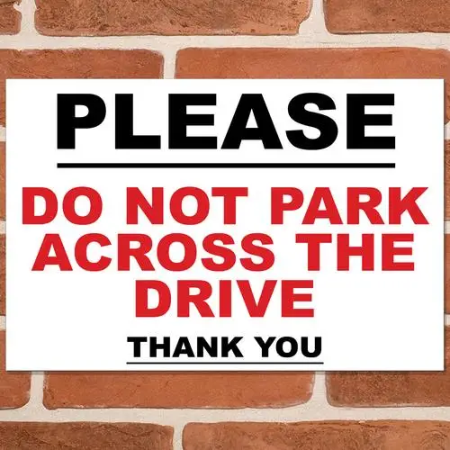 NOT ACROSS THE DRIVE Parking Metal Signs Car Park Keep Clear Warning Wall Sign --Tin Sign