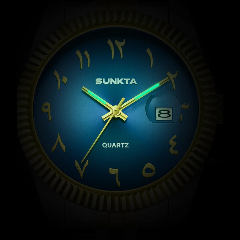 SUNKTA العلامة التجارية الفاخرة المرأة كوارتز ساعة اليد بسيطة أنيقة الأرقام العربية مقاوم للماء ساعة مضيئة للنساء Reloj Mujer #2