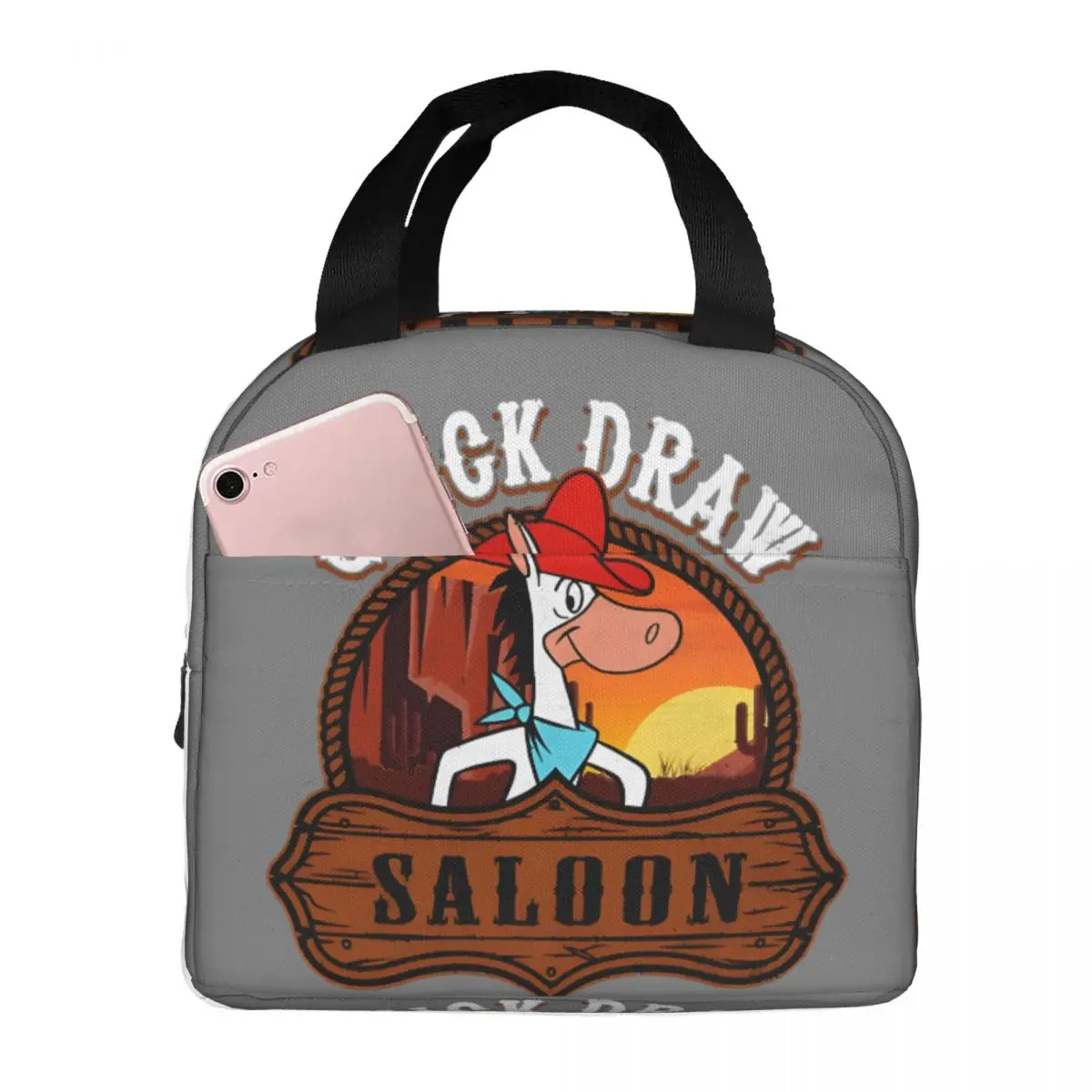 Hiking Cowboy Aluminum Foil Insulation Cooler Q-Quick Draw McGraw Show Bento Boxes For Boy Girl Lunch Bag