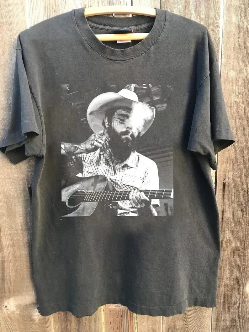 Summer New Vintage Funny Malone Rapper T-Shirt Posty Tour Merch American Vintage Men's and Women's Short Sleeve Top